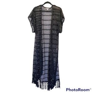 Victoria’s Secret Boho Black Crochet Kimono Size S